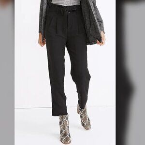 Madewell NWT Plus Size Black Crepe High Rise Paperbag Ankle Pants size 22 Petite